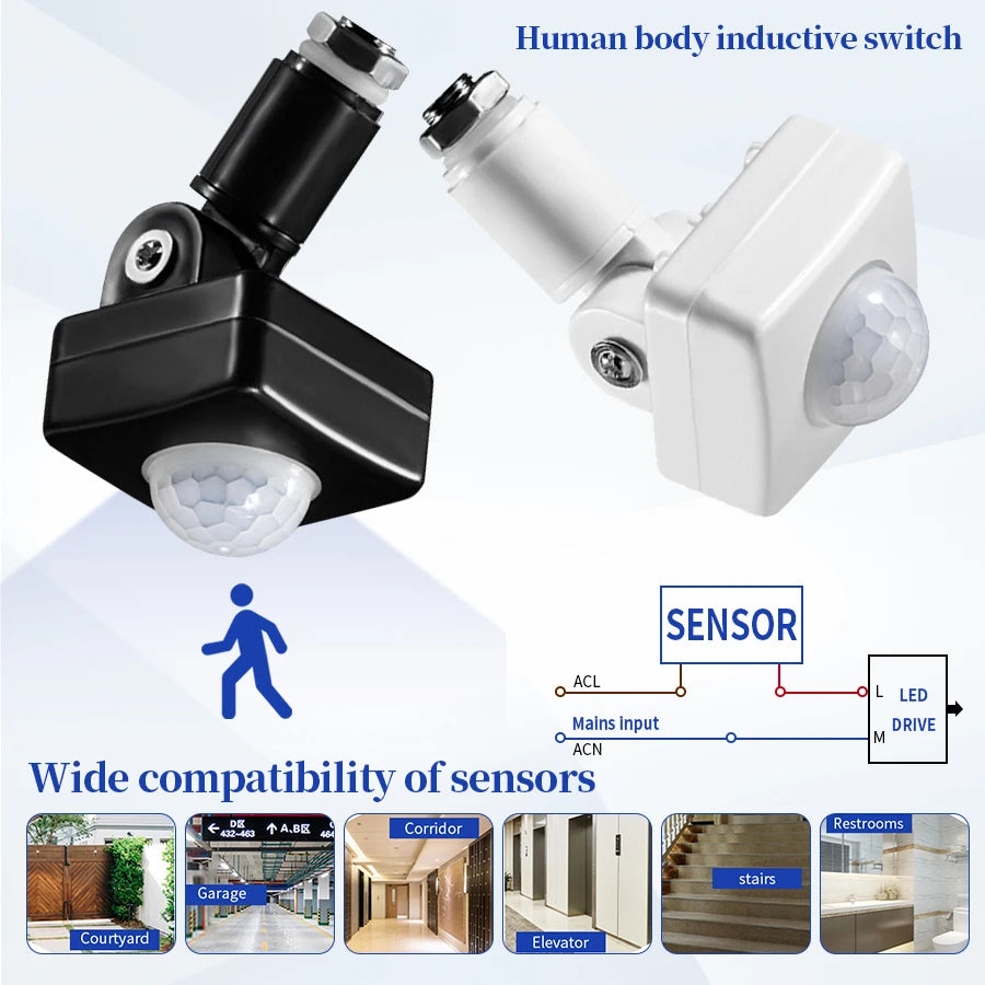 110V 220V Smart PIR Motion Sensor Detector Switch Timer Human Body Infrared Auto On Off Light for LED Lamp Staircase Hallway